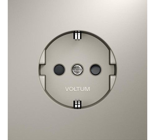 Розетка 1-м СП S70 16А с заземл. защ. шторки механизм кашемир Voltum VLS040203
