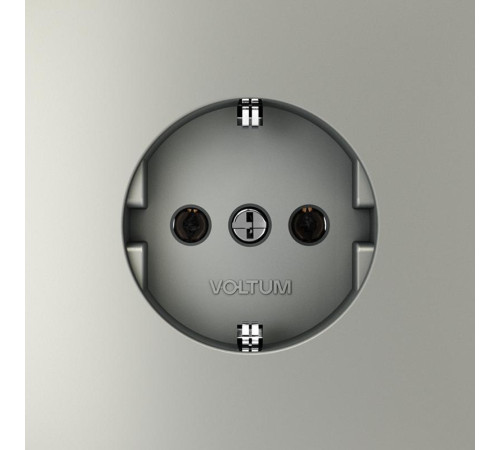 Розетка 1-м СП S70 16А с заземл. механизм сталь Voltum VLS040105