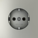Розетка 1-м СП S70 16А с заземл. механизм сталь Voltum VLS040105