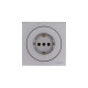 Розетка 1-м OSEN IP20 16А с заземл. ПБТ механизм сер. матов. LEZARD 743-7488-122B