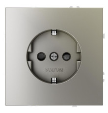 Розетка 1-м СП S70 16А с заземл. защ. шторки механизм шелк Voltum VLS040204