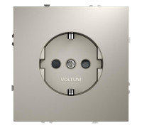 Розетка 1-м СП S70 16А с заземл. защ. шторки механизм кашемир Voltum VLS040203