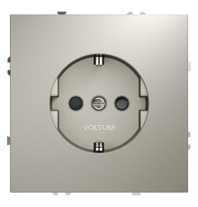 Розетка 1-м СП S70 16А с заземл. защ. шторки механизм кашемир Voltum VLS040203