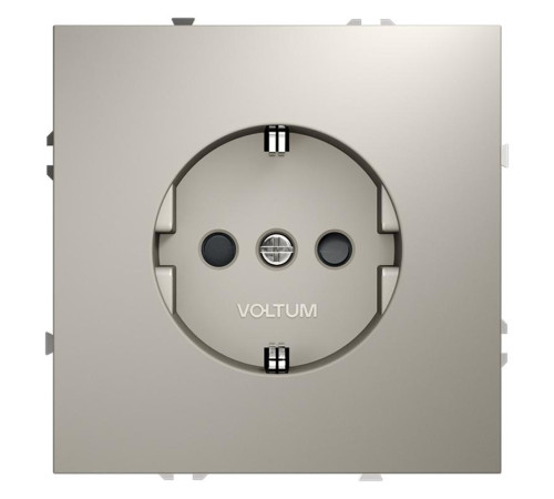 Розетка 1-м СП S70 16А с заземл. защ. шторки механизм кашемир Voltum VLS040203