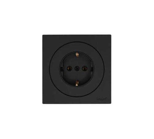 Розетка 1-м OSEN IP20 16А с заземл. ПБТ механизм черн. бархат LEZARD 743-4288-122B