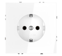 Розетка 1-м СП S70 16А с заземл. механизм бел. глянцевый Voltum VLS040101
