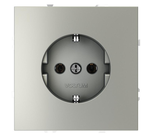 Розетка 1-м СП S70 16А с заземл. механизм сталь Voltum VLS040105