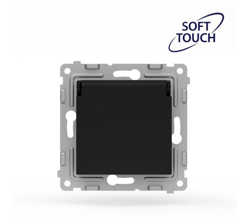 Розетка 1-м СП Pixel IP44 с заземл. с крышкой механизм карбон TOKOV ELECTRIC TKE-PX-R1ZSW1-C14-IP44