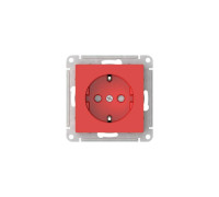 Розетка AtlasDesign 16А с заземл. защ. шторки быстрозажим. клем. механизм красн. SE ATN002045S