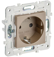 Розетка SKANDY 16А с заземл. без защ. шторок SK-R05Sh шампань IEK SK-R11-16-K37
