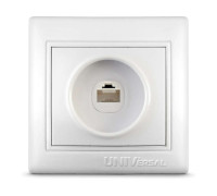 Розетка телефонная 1-м СП Севиль 4P4C 3А IP20 бел. UNIVersal С0034