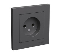 Розетка AtlasDesign без заземл. 16А в сборе базальт SE ATN001440