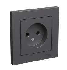 Розетка AtlasDesign без заземл. 16А в сборе базальт SE ATN001440