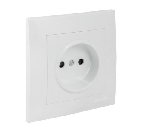 Розетка 1-м СП Валенсия 10А IP20 без заземл. защ. шторки бел. PROxima EKF EWR10-022-10