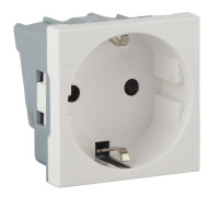 Розетка 1-м 16А IP20 45х45 с заземл. защ. шторки бел. Ruvinil АДЛ 13-900