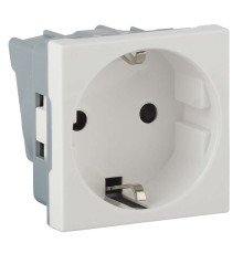 Розетка 1-м 16А IP20 45х45 с заземл. защ. шторки бел. Ruvinil АДЛ 13-900