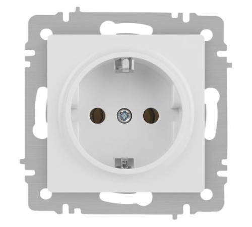 Розетка Accent 6-202-01М 2P+E Schuko 16А-250В IP20 СУ бел. матов. Intro Б0063681