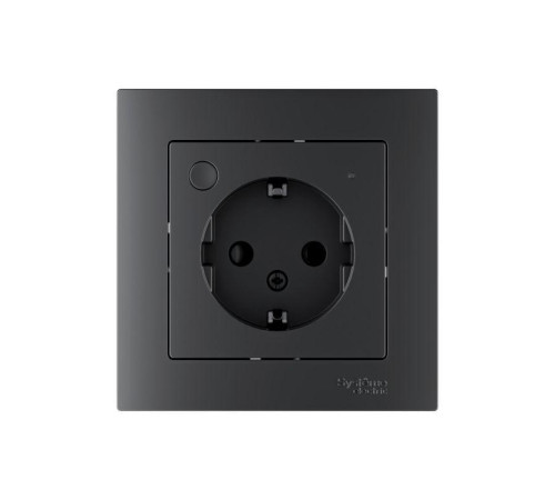 Розетка AtlasDesign Smart 16А L+N с заземл. защ. шторки Zigbee механизм карбон SE ATN001045Z