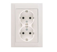 Розетка 2-м СП Defne 16А IP20 с заземл. бел. Makel 42001057