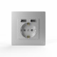 Розетка 1-м СП Pixel с заземл. с 2-мя заряд. устр. USB тип A+A IP20 механизм айс TOKOV ELECTRIC TKE-PX-R1U2A-C34