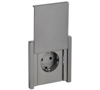 Розетка СП FORTE&PIANO16А IP44 FP519 с заземл. защ. шторки с крышкой безвинт. крепл. сталь IEK FP-R16-16-1-44-K46