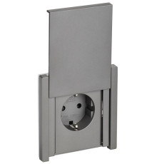 Розетка СП FORTE&PIANO16А IP44 FP519 с заземл. защ. шторки с крышкой безвинт. крепл. сталь IEK FP-R16-16-1-44-K46