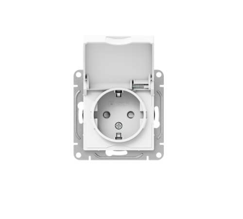 Розетка СП Эпика 16А IP44 с заземл. защ. шторки с крышкой механизм бел. EKF UP1-SOW-111-44