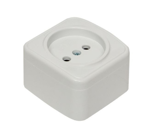 Розетка 1-м ОП Минск 10А IP20 без заземл. бел. Basic EKF EGR10-022-10