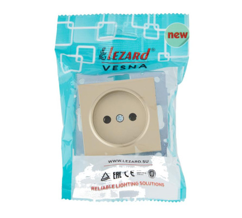 Розетка VESNA без заземл. ПБТ зол. LEZARD 742-3688-121B