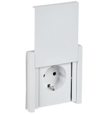 Розетка СП FORTE&PIANO16А IP44 FP219 с заземл. защ. шторки с крышкой безвинт. крепл. бел. IEK FP-R16-16-1-44-K01