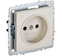 Розетка BRITE РС10-1-0-БрКр 10А без заземл. без защ. шторок беж. IEK BR-R10-10-K10