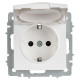Розетка BRITE РСбш10-3-БрАБ 16А IP20 с заземл. защ. шторки с крышкой механизм арктич. бел. IEK BR-R16-16-K91