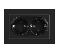 Розетка Accent 6-205-05 2X2P+E Schuko 16А-250В IP20 СУ AL/CU антрацит Intro Б0063494