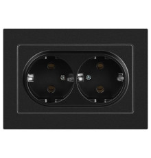 Розетка Accent 6-205-05 2X2P+E Schuko 16А-250В IP20 СУ AL/CU антрацит Intro Б0063494