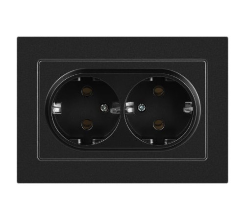 Розетка Accent 6-205-05 2X2P+E Schuko 16А-250В IP20 СУ AL/CU антрацит Intro Б0063494