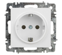 Розетка Intro Accent 6-202-01 2P+E Schuko 16А-250В IP20 СУ AL/CU бел. Intro Б0063678