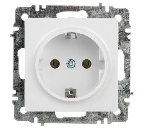Розетка Intro Accent 6-202-01 2P+E Schuko 16А-250В IP20 СУ AL/CU бел. Intro Б0063678