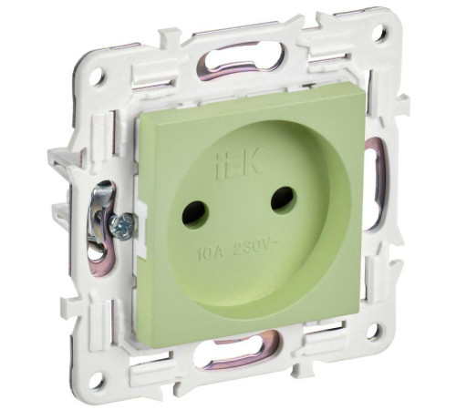 Розетка SKANDY 10А без заземл. защ. штроки SK-R01G мятный IEK SK-R13-10-K06