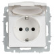 Розетка BRITE РСбш10-3-44-БрАБ 16А IP44 с заземл. защ. шторки с крышкой механизм арктич. бел. IEK BR-R16-16-44-K91