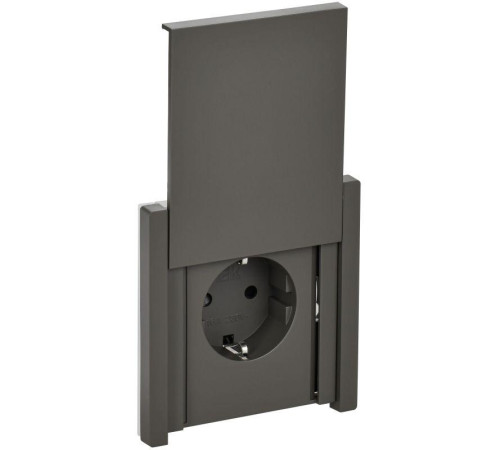 Розетка СП FORTE&PIANO 16А IP44 FP321 с заземл. защ. шторки с крышкой винт. крепл. сер. IEK FP-R16-16-44-K03