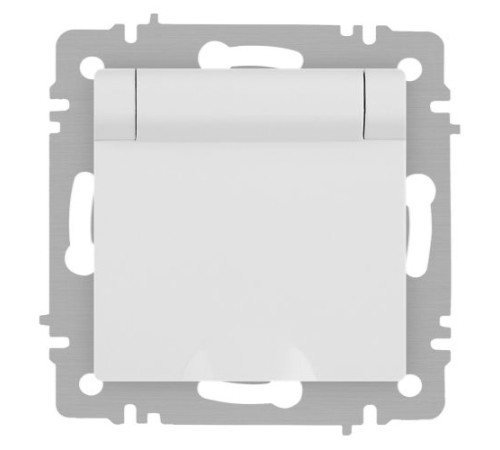 Розетка Accent 6-203-01М 2P+E Schuko с крышкой 16А-250В IP20 СУ бел. матов. Intro Б0063713