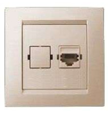 Розетка компьютерная СП Simon15 RJ45 IP20 сл. кость Simon 1590598-031