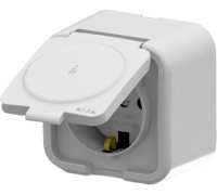 Розетка 1-м СП ARIA 16А IP20 с заземл. с крышкой бел. ARVIA 25 01 1000 218