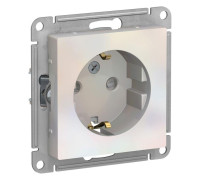 Розетка 1-м СП AtlasDesign 16А IP20 с заземл. защ. шторки механизм жемчуж. SE ATN000445