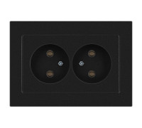 Розетка Accent 6-204-05 2х2P 16А-250В IP20 СУ AL/CU антрацит Intro Б0063465