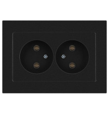 Розетка Accent 6-204-05 2х2P 16А-250В IP20 СУ AL/CU антрацит Intro Б0063465