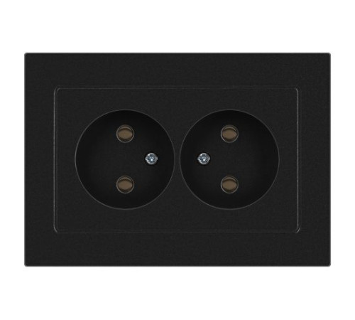 Розетка Accent 6-204-05 2х2P 16А-250В IP20 СУ AL/CU антрацит Intro Б0063465