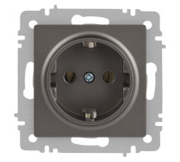 Розетка Accent 6-202-09 2P+E Schuko 16А-250В IP20 СУ титан Intro Б0063701