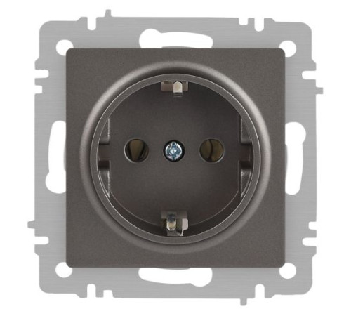 Розетка Accent 6-202-09 2P+E Schuko 16А-250В IP20 СУ титан Intro Б0063701