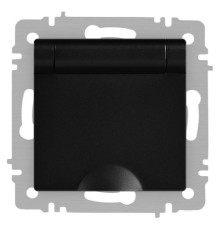 Розетка Accent 6-203-05 2P+E Schuko с крышкой 16А-250В IP20 СУ антрацит Intro Б0063747